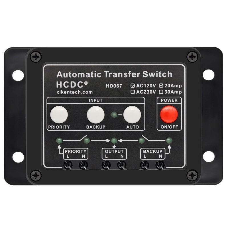 HCDC Automatic Transfer Switch, AC120V 20Amp, ATS Auto Transfer Switch, HD067/120V20A - Image 1